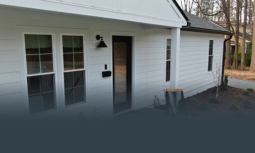 A home with white siding